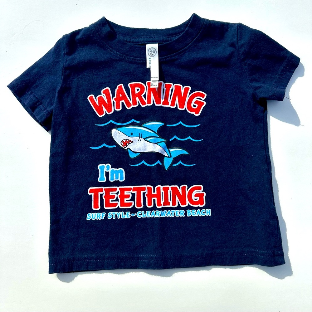 Shark Graphic Tee - Navy and Red